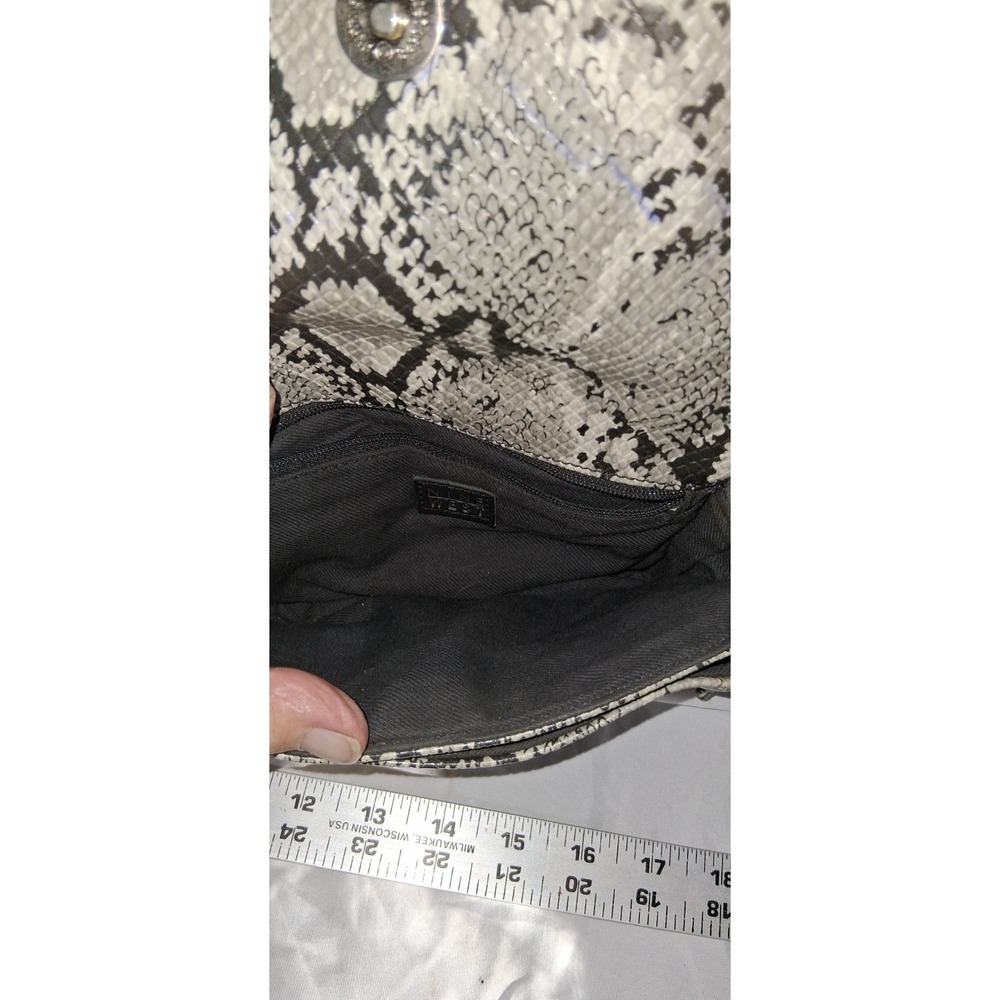 Nine West Faux Gray Snakeskin bag handbag crossbody purse - Picture 4 of 6